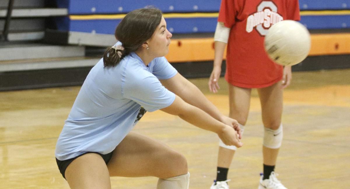 St Teresa's Lexie Huck and Abby Robinson now leaders of a young, talented Bulldogs volleyball team